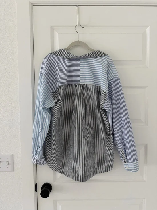 Lucky Brand Blue & White Striped Button Down Shirt - Picture 2 of 2